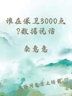 谁在保卫3000点?数据说话