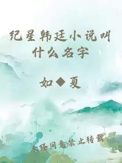 纪星韩廷小说叫什么名字